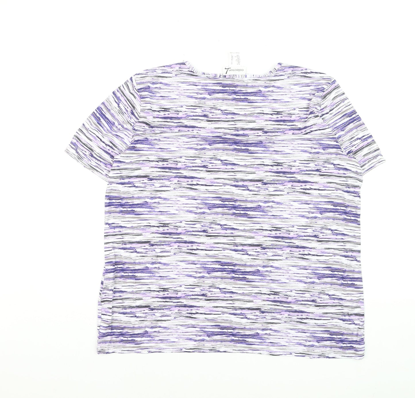 Collection L Women’s Multicoloured Stripe T-Shirt Size 20 Viscose Blend