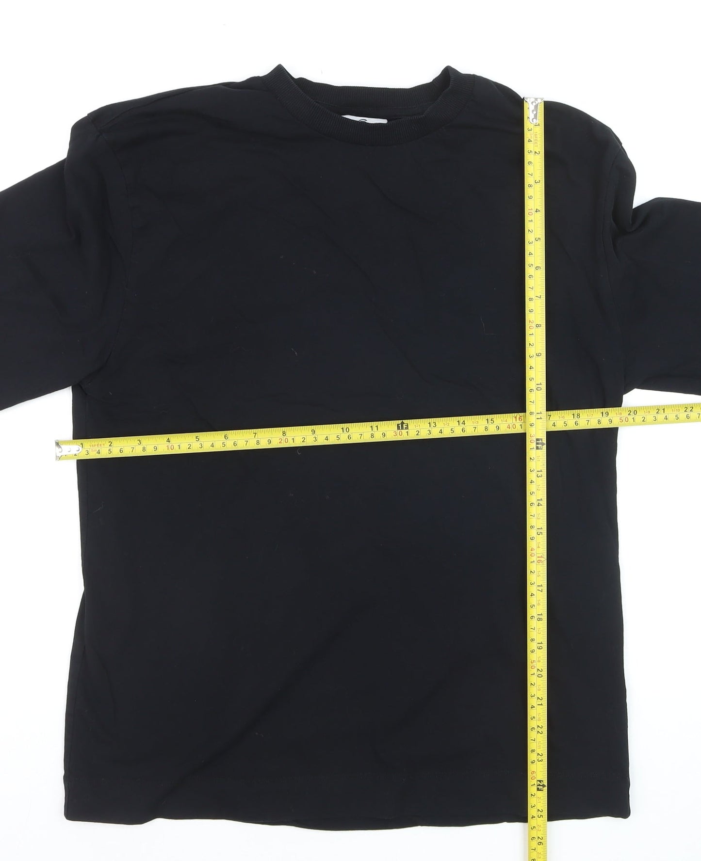 Collusion Men’s Black Cotton Long Sleeve Crew Neck Top Size S