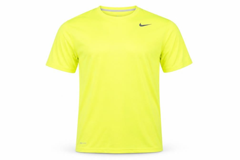 Nike Men's Yellow Dri-FIT Short Sleeve Sports T-Shirt L