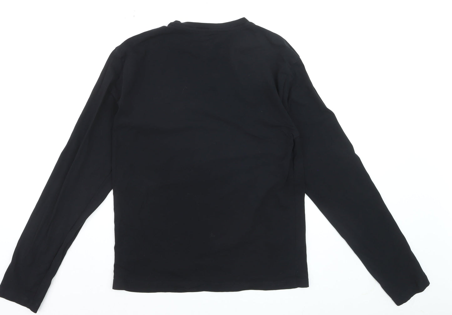 Emporio Armani EA7 Men's Black Long Sleeve Slim Fit Cotton Top Size S