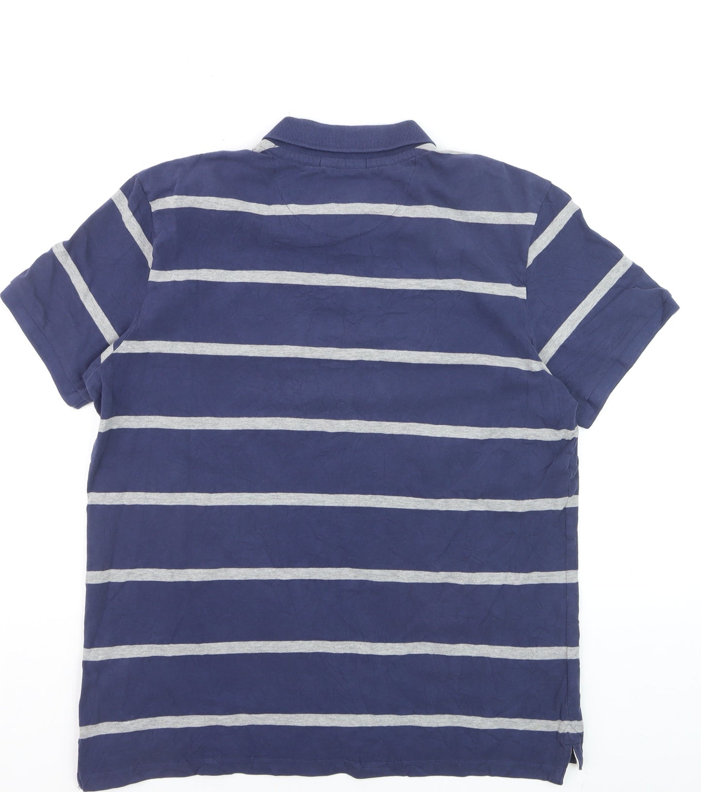 Jack & Jones Men's Blue Striped 2XL Polo Shirt Regular Fit