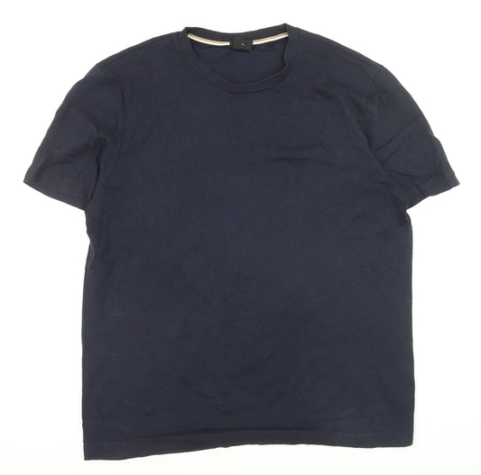 BOSS Men's Navy Blue XL Mercerised Cotton Crew Neck T-Shirt