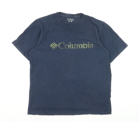 Columbia Men's Blue Cotton Short Sleeve Logo T-Shirt L