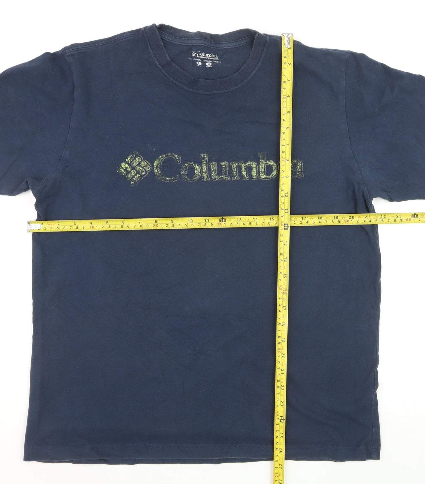Columbia Men's Blue Cotton Short Sleeve Logo T-Shirt L