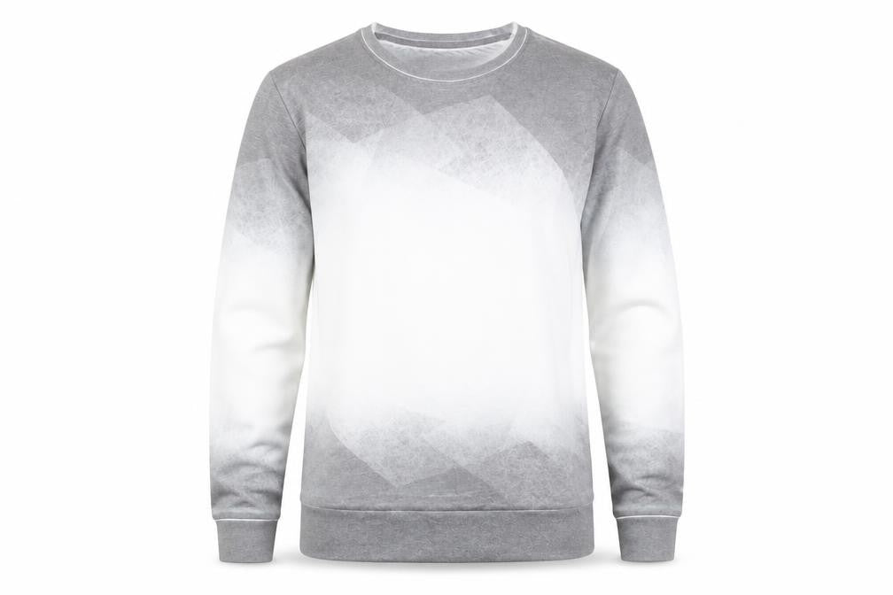 River Island Men's Grey Ombre Geometric Pullover Sweatshirt M