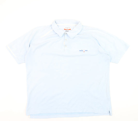 Glenmuir 1891 Men's Light Blue Collared Performance Polo T-Shirt Size L