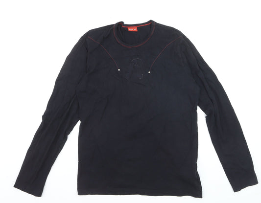 Replay Men’s Black Long Sleeve Cotton Crew Neck Top M