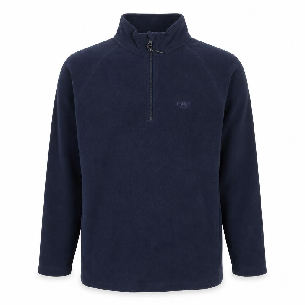 Cotton Traders Men's Blue Fleece 1/4 Zip Pullover Sweatshirt S