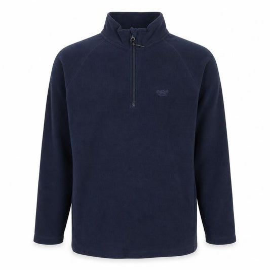 Cotton Traders Men's Blue Fleece 1/4 Zip Pullover Sweatshirt S