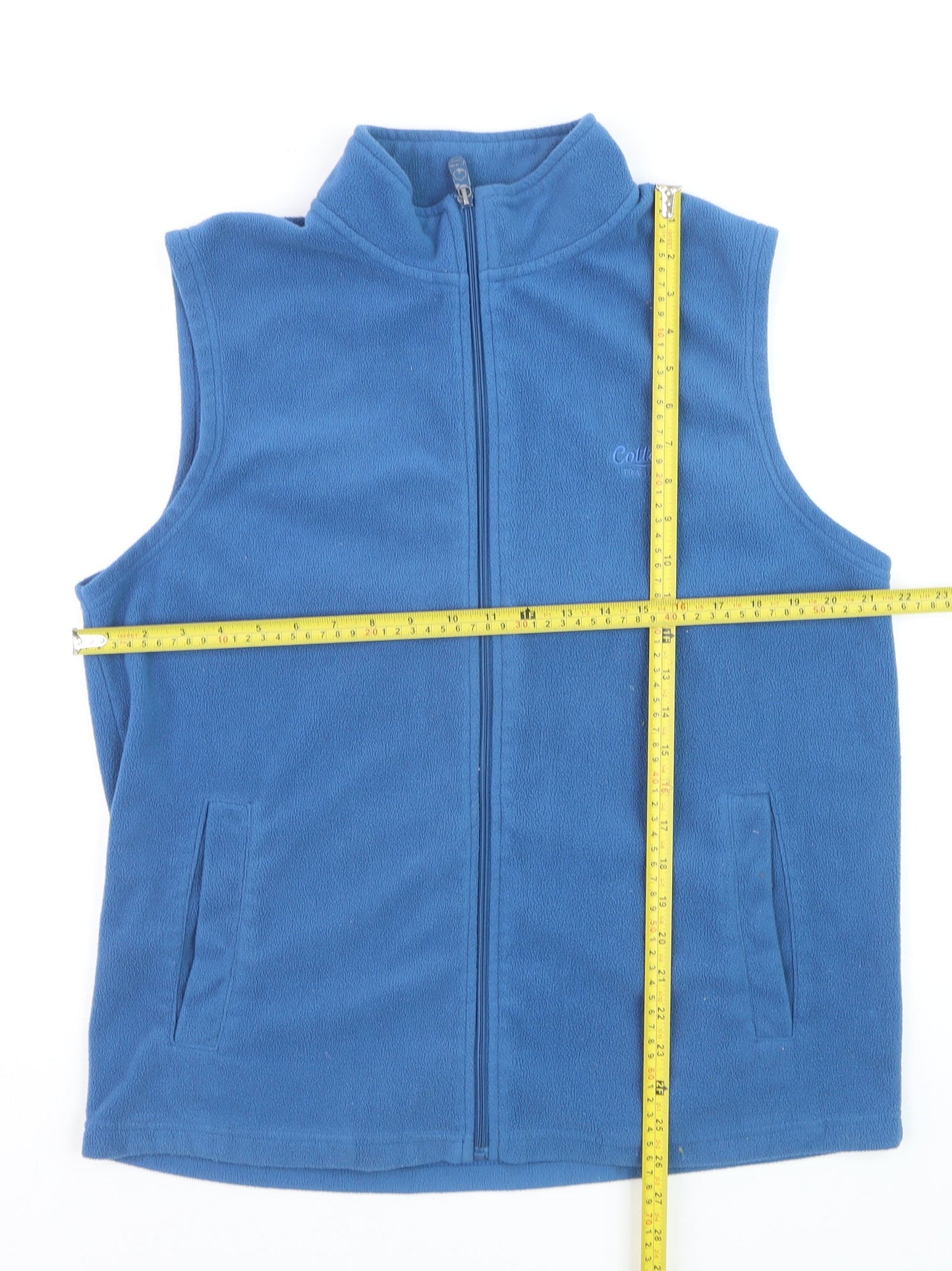 Cotton Traders Men's Blue Fleece Zip Vest Gilet Size L