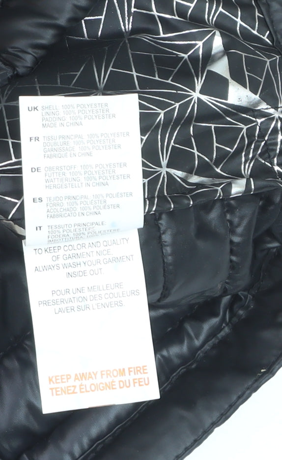 Passenger's Brand Men's Black Puffer Jacket Hooded Medium Polyester