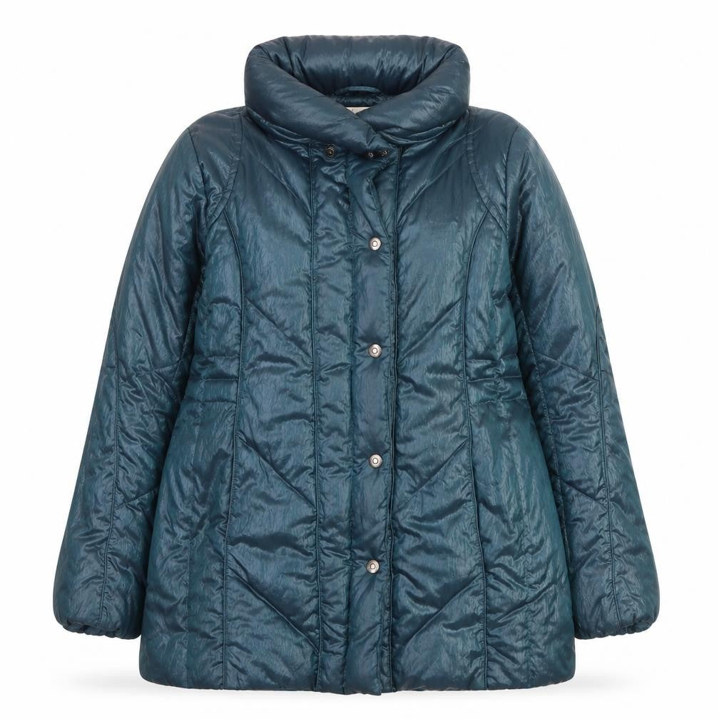 Klass Collection Women's Blue Mid-Length Puffer Coat M