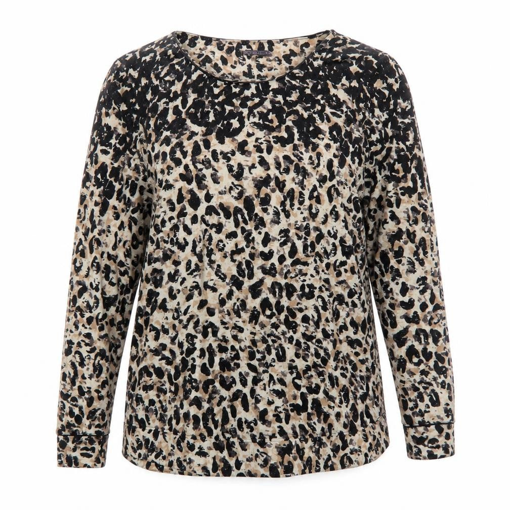 Marks & Spencer Women’s Beige Leopard Print Long Sleeve Pullover Jumper Size 14