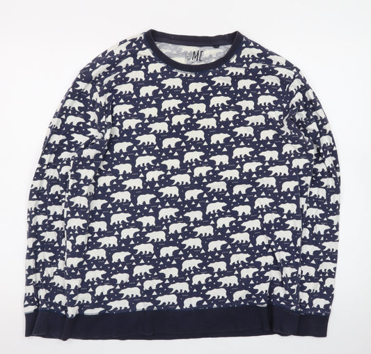 Next Women’s Blue Animal Print Long Sleeve Cotton T-Shirt L