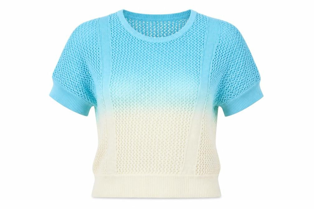 Rivers Womens Multicoloured Cotton Open Knit Short Sleeve Jumper Size 12
