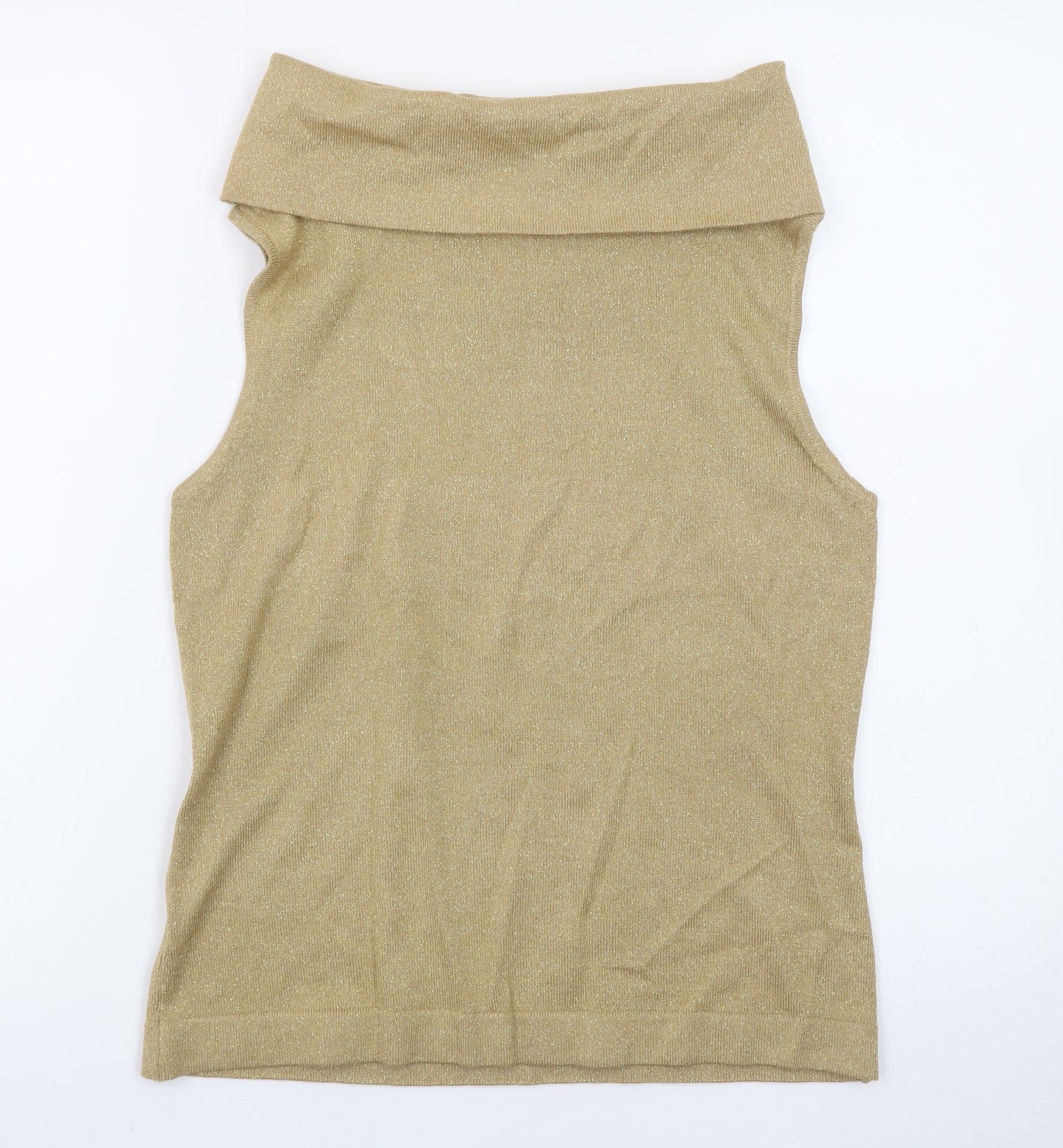 Ann Taylor LOFT Womens Beige Sleeveless Cowl Neck Wool Blend Jumper M