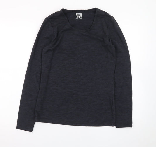 32 Degrees Women’s Black Long Sleeve Thermal Scoop Neck Top S