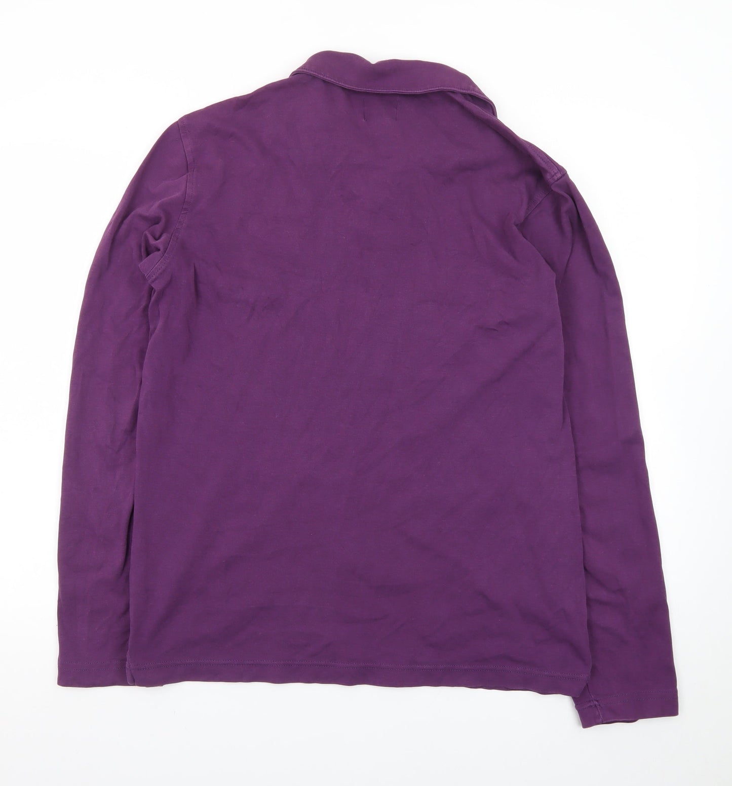 14th & Union Men's Purple Long Sleeve Cotton Polo Shirt Size M