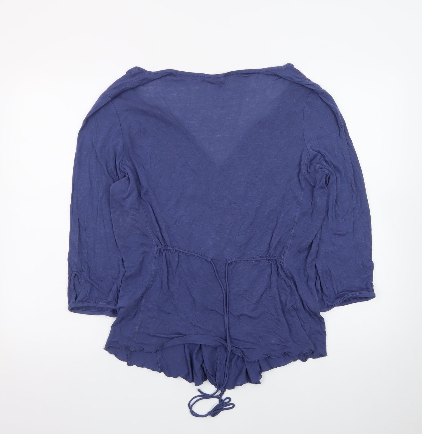 Wrap Womens Blue V-Neck Tunic Blouse UK 18 Lightweight Top