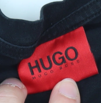 Hugo Boss Men's Black Cotton Crew Neck Short Sleeve T-Shirt M