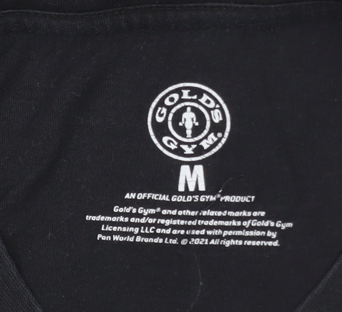 Gold's Gym Men's Black Graphic Print Cotton T-Shirt Size M