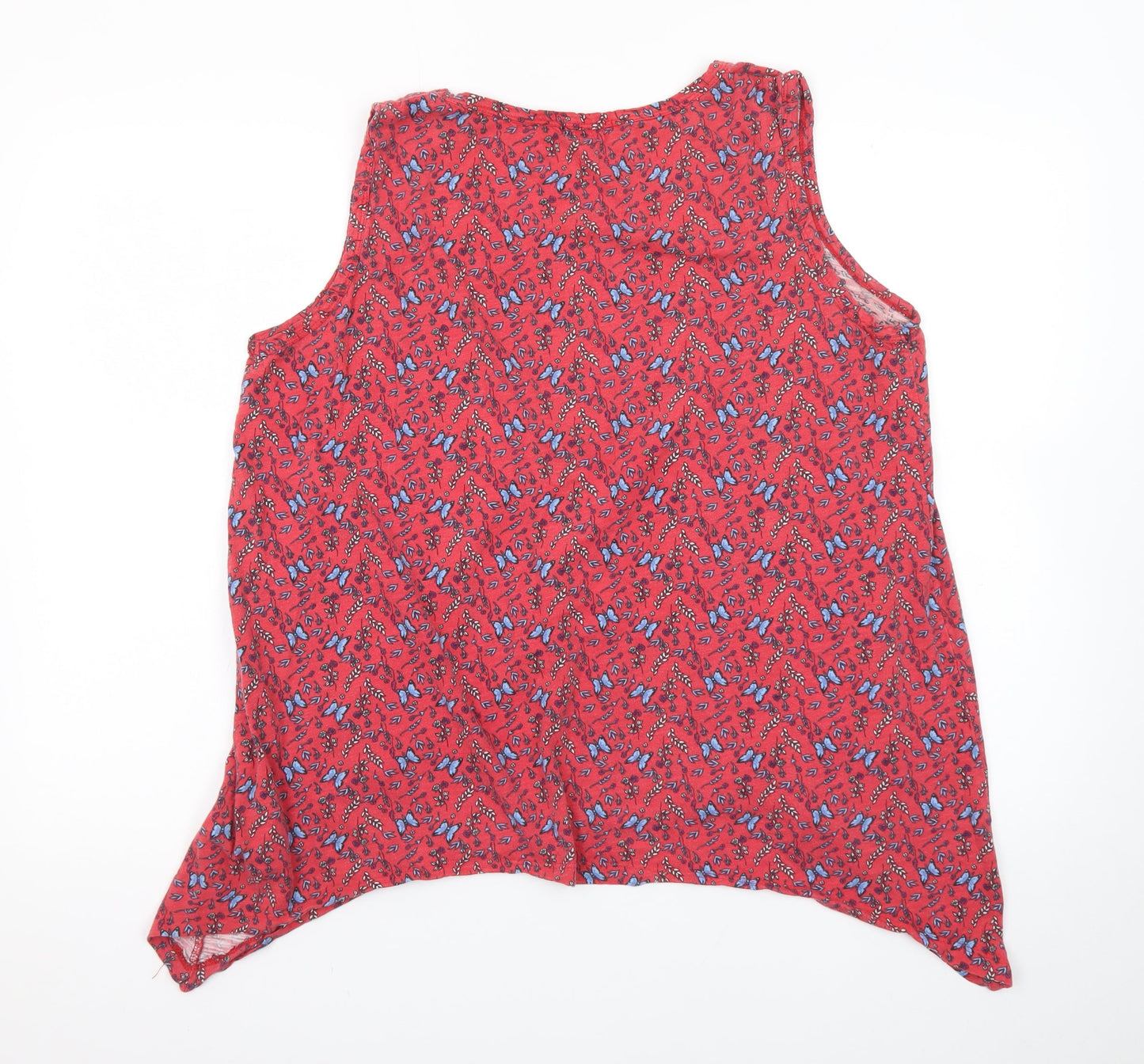 Joe Browns Women's Red Floral Asymmetric Sleeveless Dress Size 18