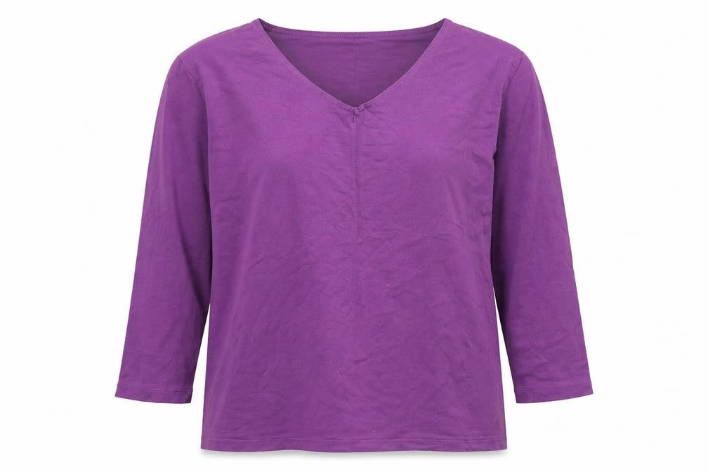 House of Fraser Women’s Purple Viscose V-Neck 3/4 Sleeve T-Shirt Size M