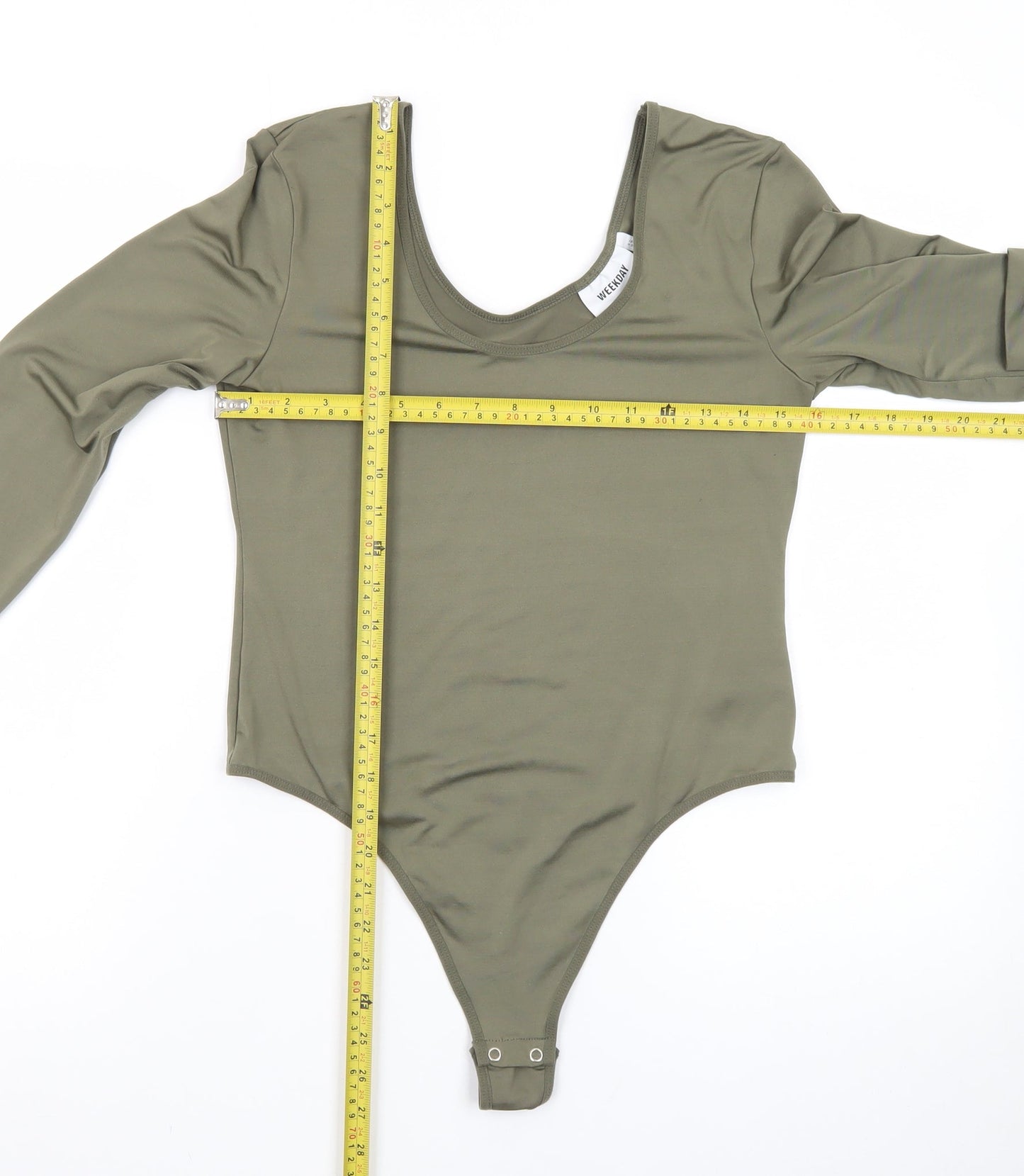 Weekday Women’s Green Long Sleeve Bodysuit Top Size M