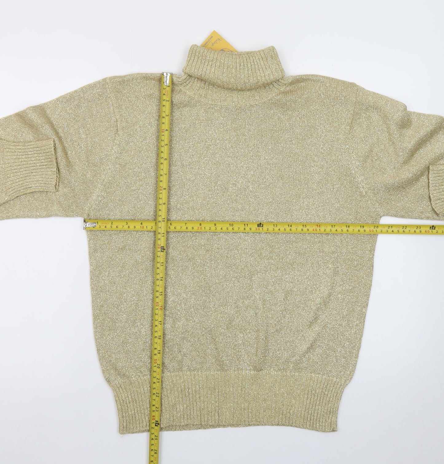 Westbound Womens Gold Roll Neck Knit Jumper Size S