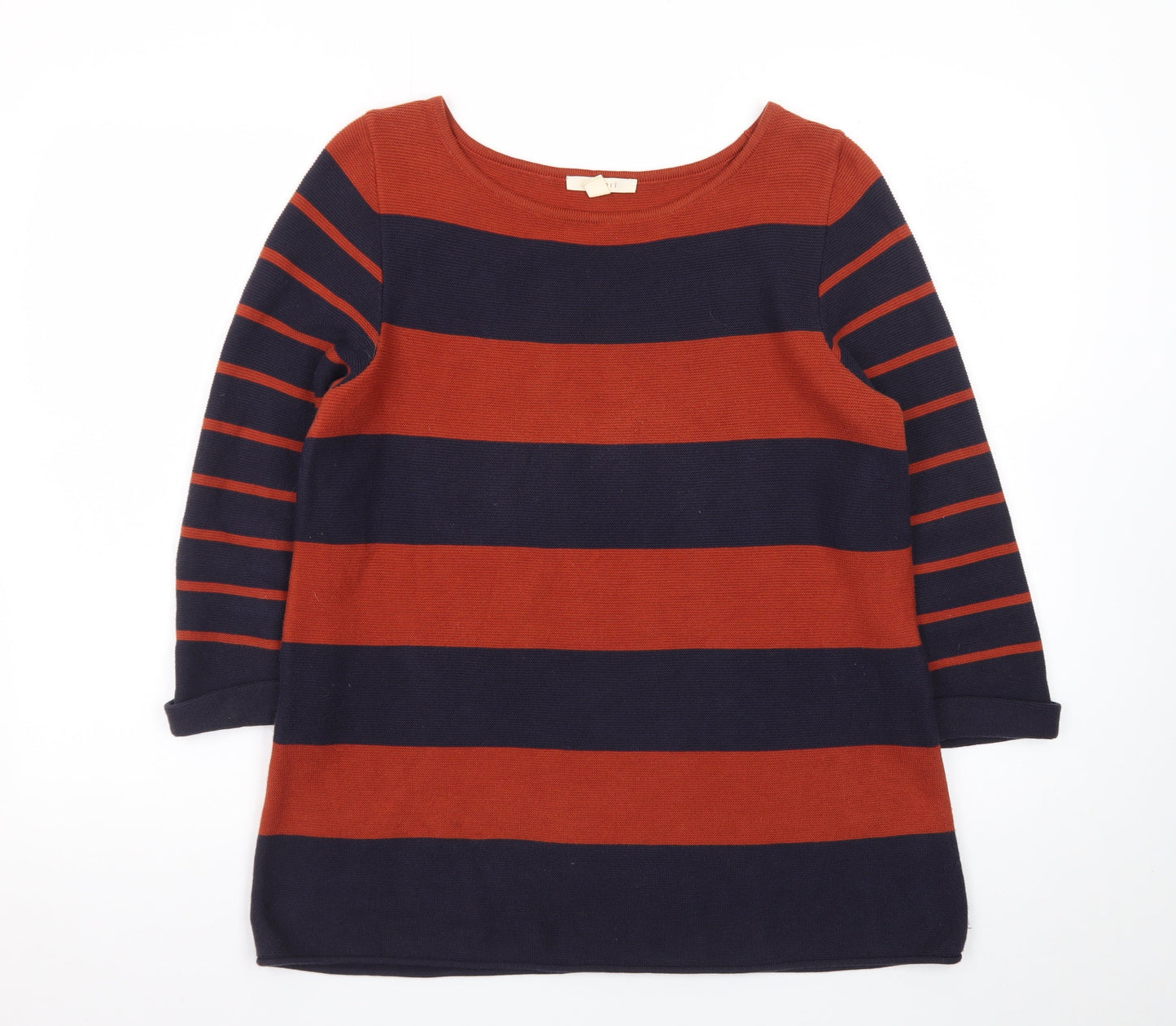 Esprit Women's Multicoloured Striped Cotton Pullover Jumper M
