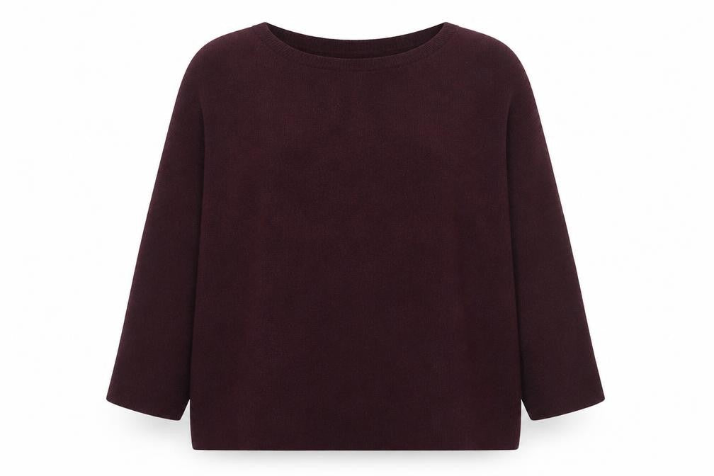 Phase Eight Womens Burgundy Pullover Jumper Medium Cotton Angora Blend