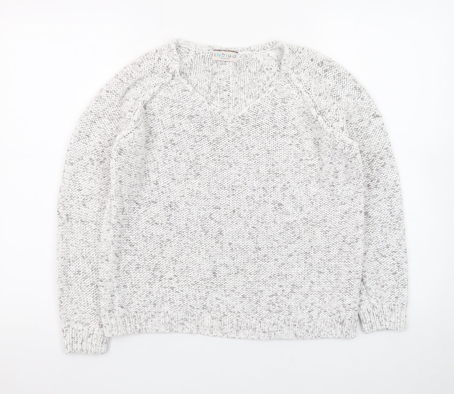 Marks and Spencer Women’s Grey V-Neck Knit Jumper Size 14
