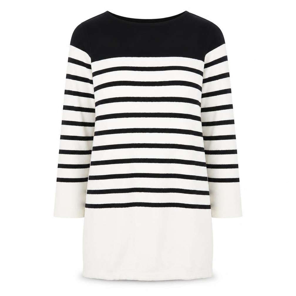 Marks & Spencer Women Black White Stripe Shift Dress Size 10