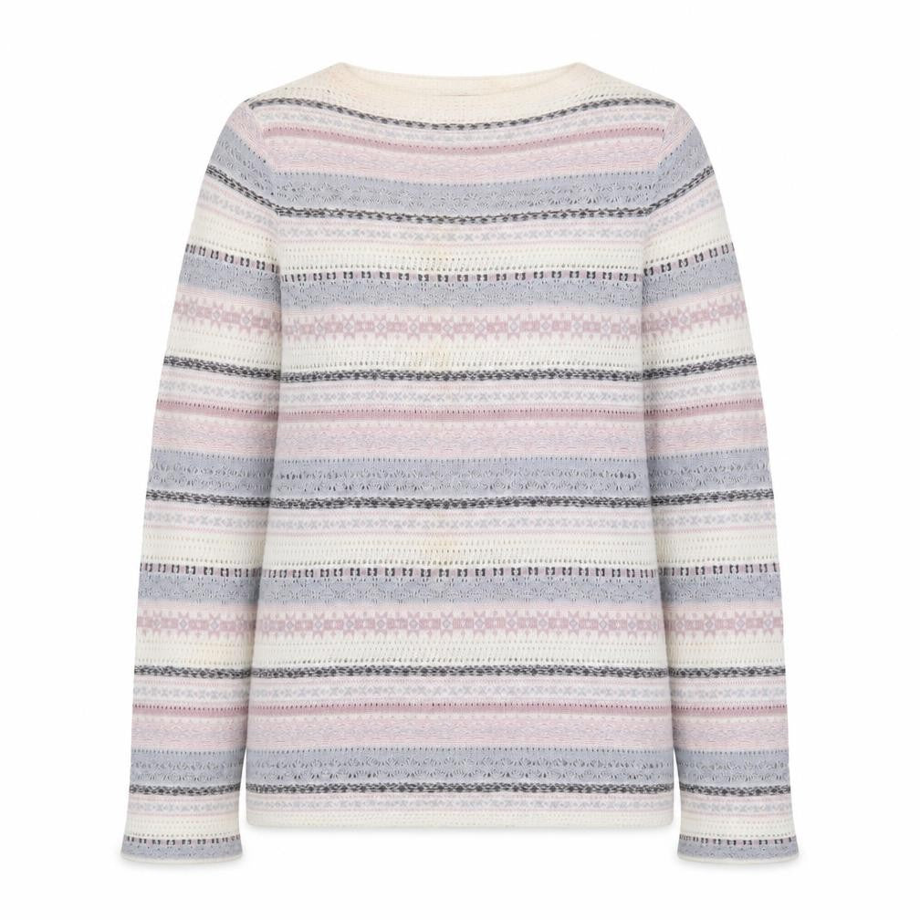 Next Women Cream Multicoloured Fair Isle Knit Jumper Size 10