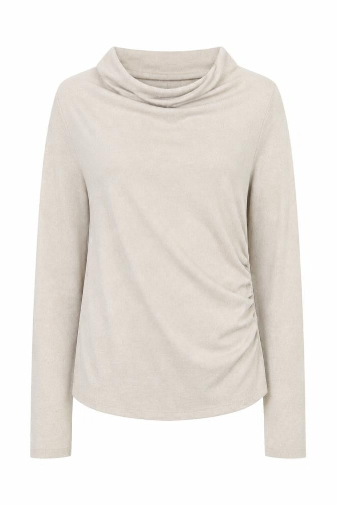 Stradivarius Women Beige High Neck Slim Fit Knit Jumper Size 12
