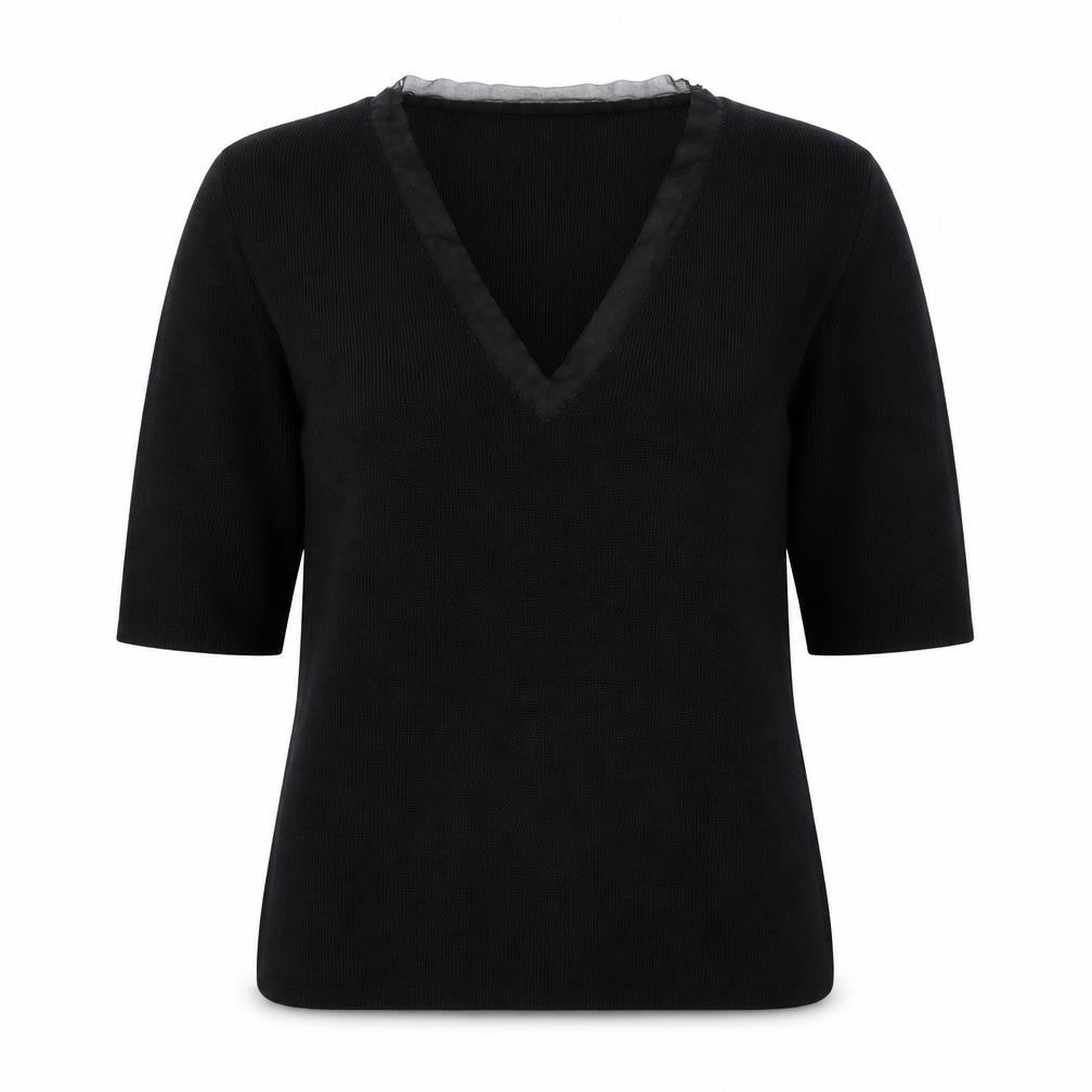 Principles Women's Black V-Neck 3/4 Sleeve Pullover Jumper Size 14