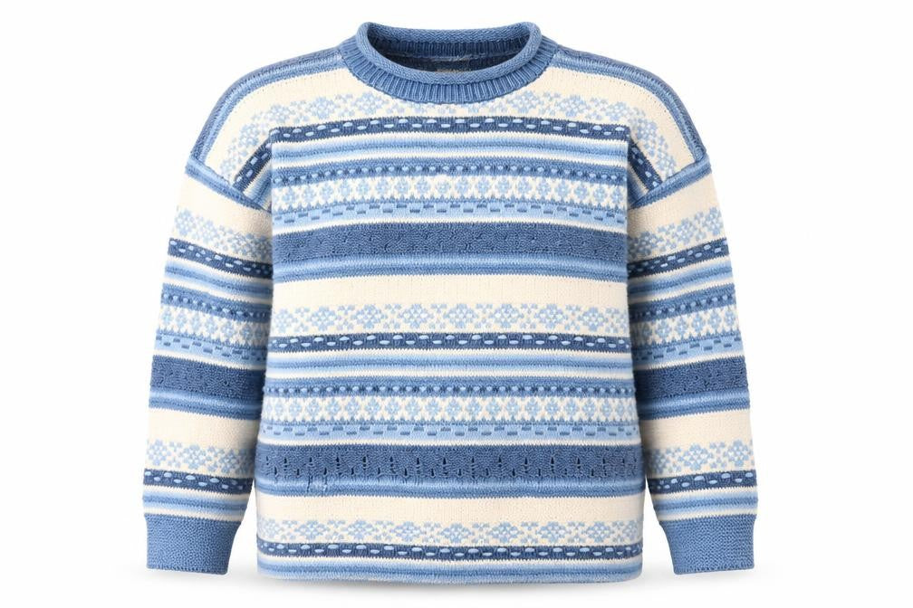 Next Womens Blue Fair Isle Wool Blend Crew Neck Jumper XL
