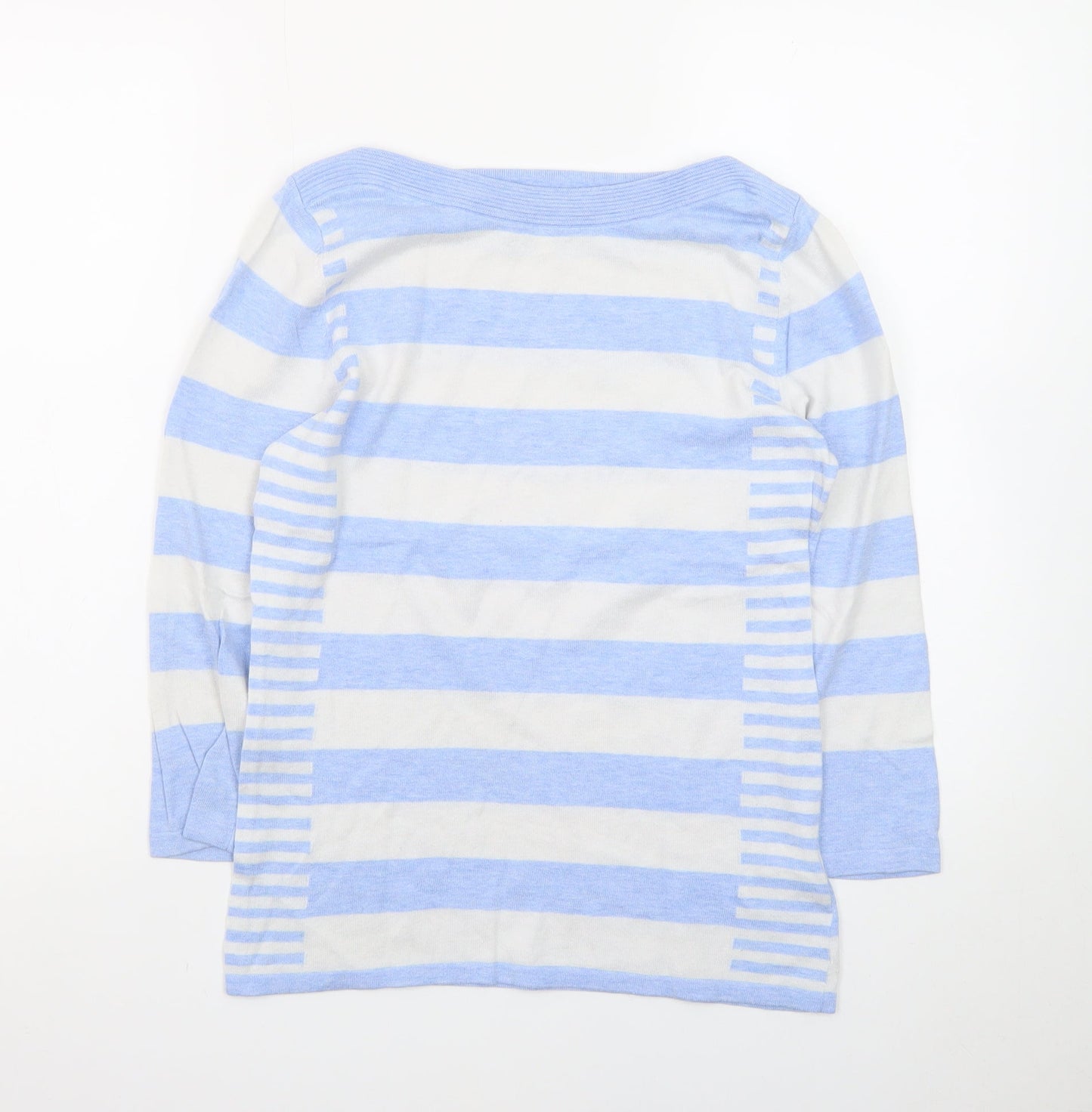 Next Women's Blue Stripe Boat Neck Pullover Jumper Size 8