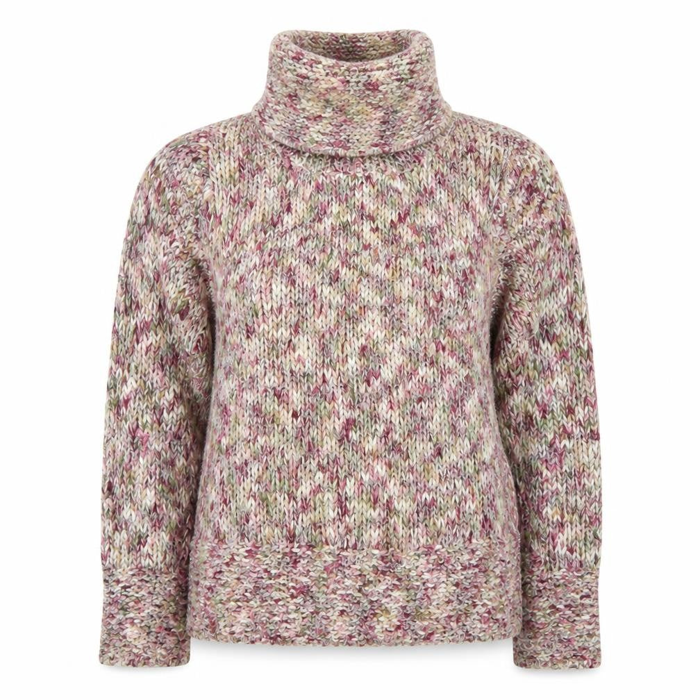 EWM Womens Multicoloured Roll Neck Chunky Knit Jumper Size L 18/20