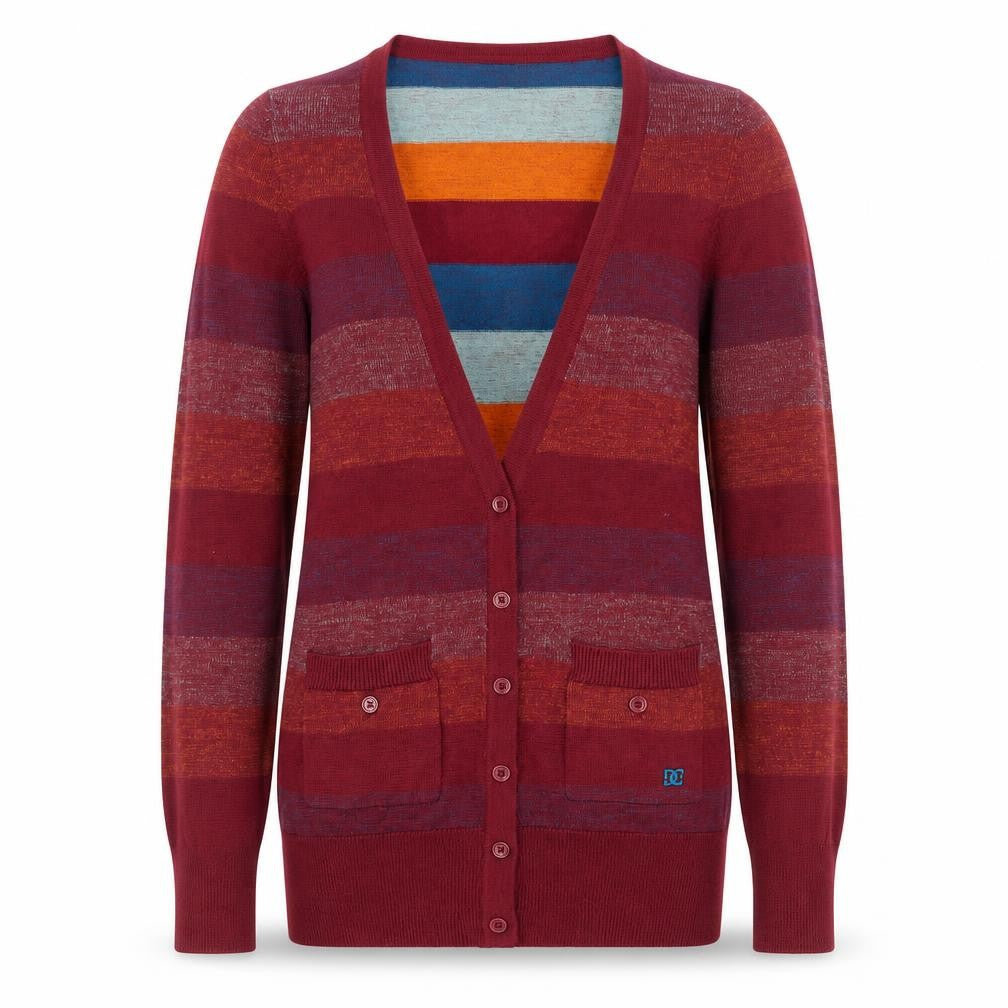 DC Women’s Multicoloured Striped V-Neck Knit Cardigan Size S