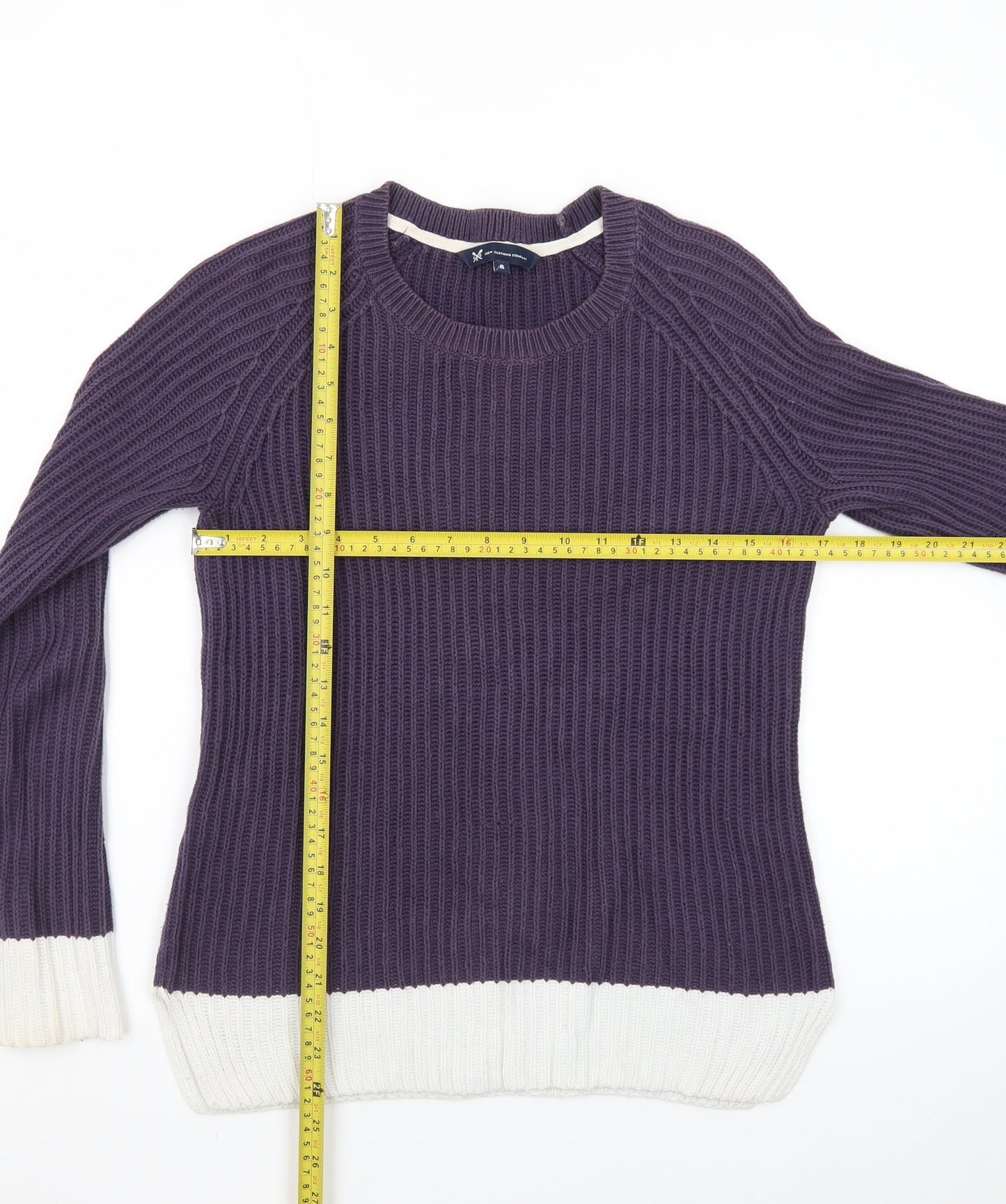 Crew Clothing Women Purple Crew Neck Knit Jumper Size 8