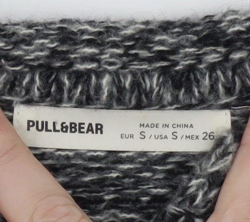 Pull&Bear Women’s Grey Chunky-Knit Tie Front Cardigan Size S