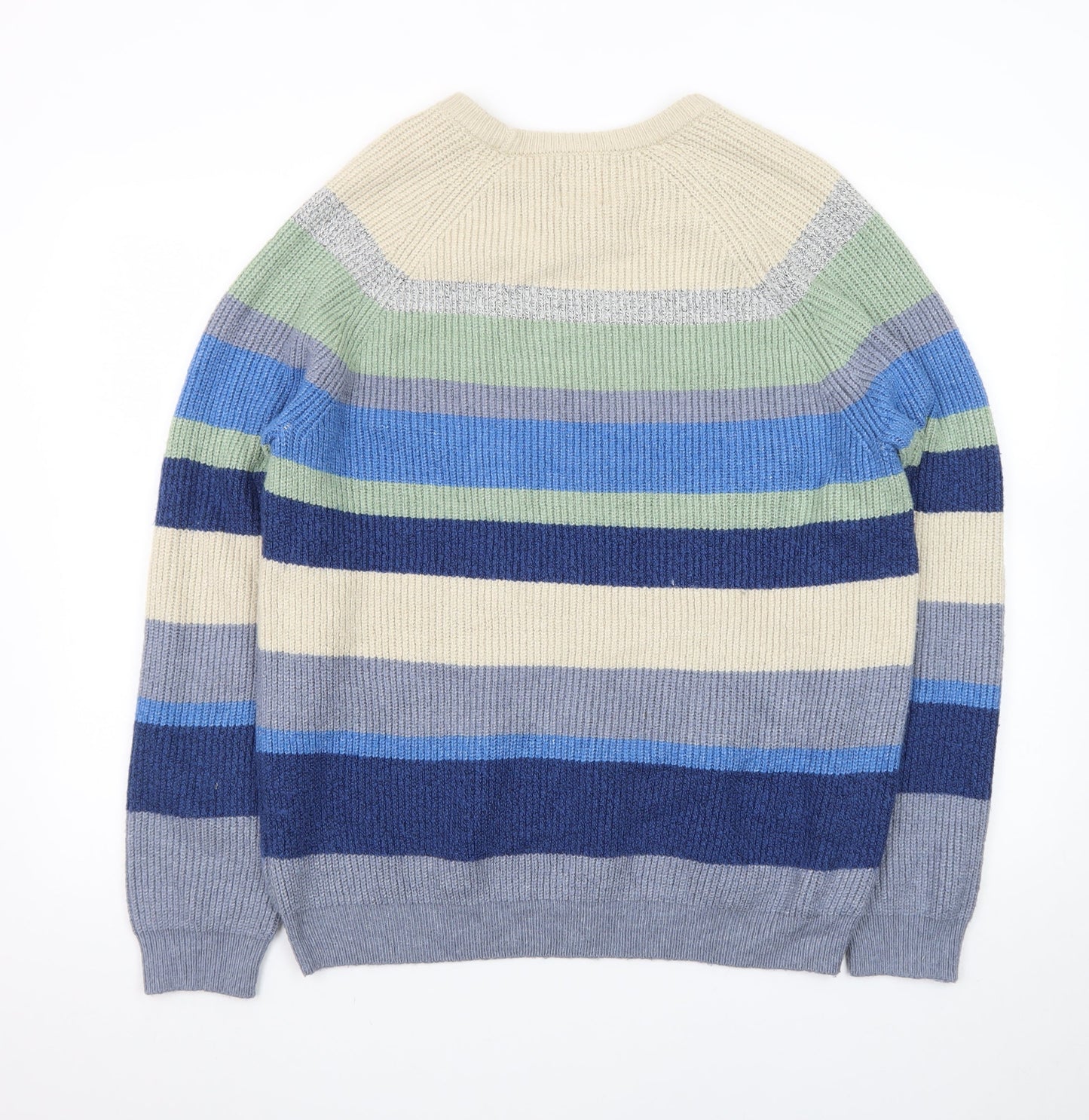 Marks and Spencer Men's Multicoloured Striped Knit Jumper Size L