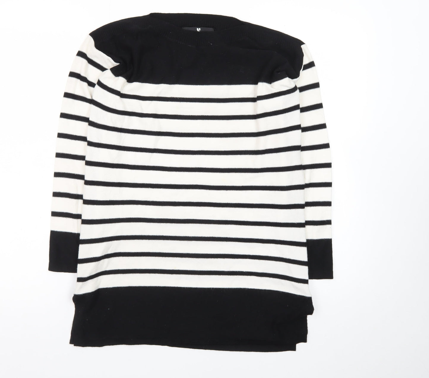 Very Women’s Black & White Striped Jumper Dress UK 8 Knit Long Sleeve