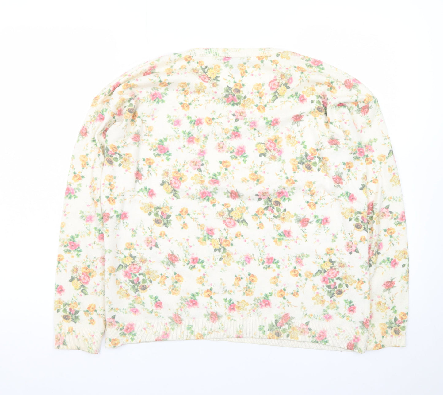Mango Women’s Multicoloured Floral Crew Neck Jumper Size 12