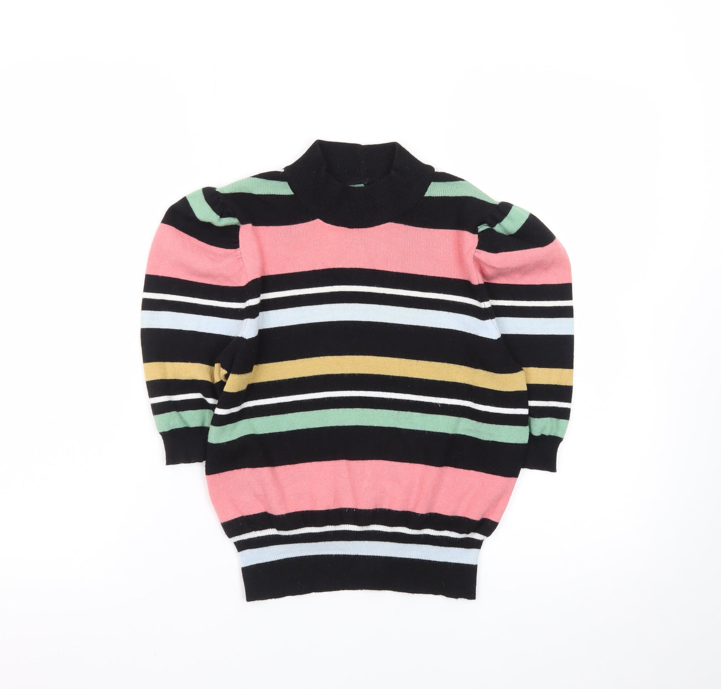 BCBGGeneration Women's Multicoloured Striped Mock Neck Jumper Size S