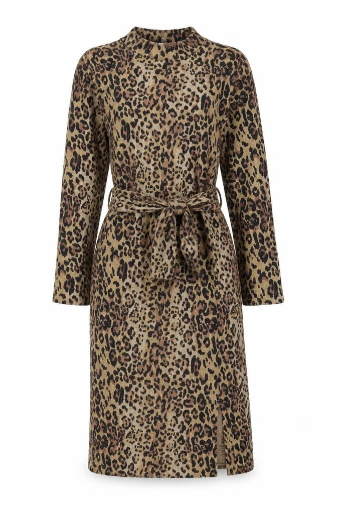 Marks & Spencer Women Brown Leopard Print Knee Length Shift Dress Size 6