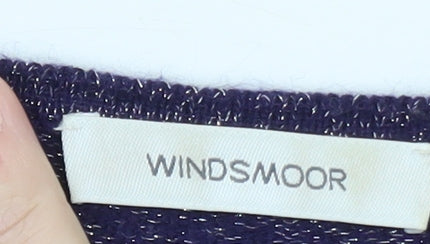 Windsmoor Women's Purple Glitter Long Sleeve Jumper Small