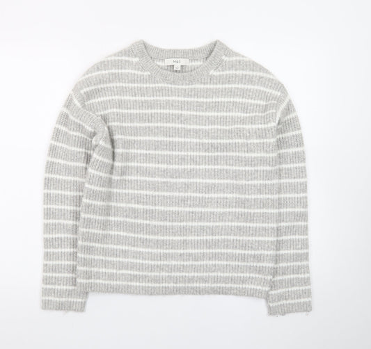 Marks and Spencer Women’s Grey Striped Knit Pullover Jumper Size S