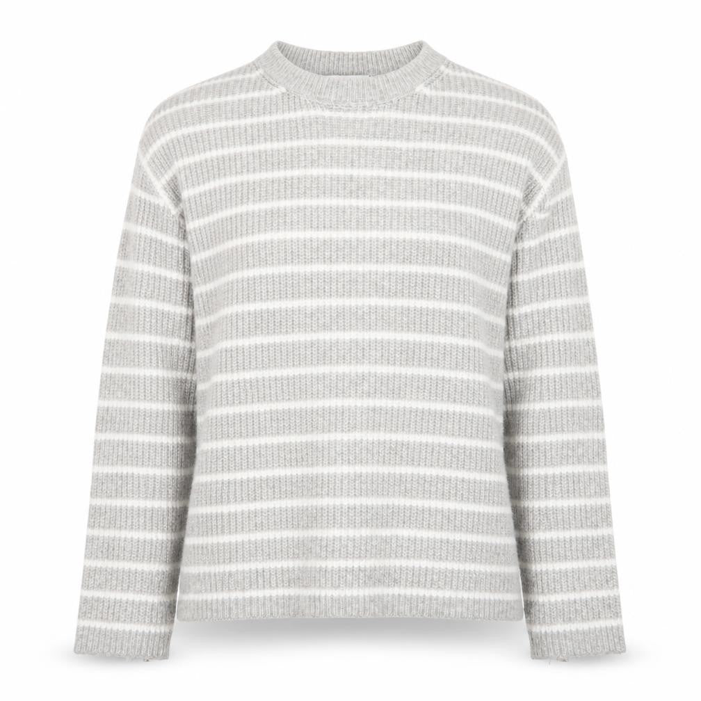 Marks & Spencer Women’s Grey Striped Knit Pullover Jumper Size S